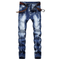 Men's Jeans Washed Basic Mid Waist Jeans Elasticity Straight Pants